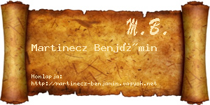 Martinecz Benjámin névjegykártya