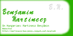 benjamin martinecz business card